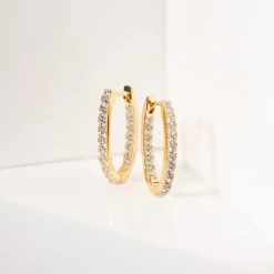 Sif Jakobs - Ellisse Piccolo hoops vergoldete weiß