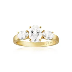 Sif Jakobs - Ellisse Tre vergoldeter ring  m. zirkonia