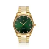 Sif Jakobs Uhr AURORA in vergoldete Stahl mit grünem Metallzifferblatt