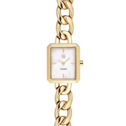 Sif Jakobs Uhr GISELLA in vergoldete Stahl mit weißem Perlmutt