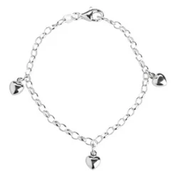 Silbernes Armband für Kinder mit 3 Herzen in Silber
