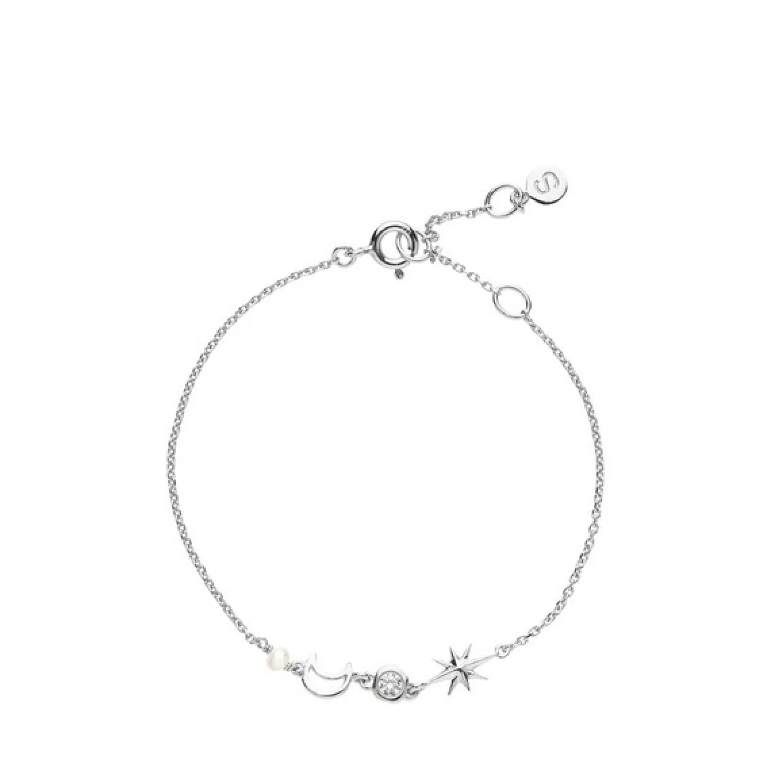 Sistie - Metis Kettenohrring in Silber mit Mond