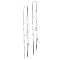 Sistie - Sofia-Ohrring aus recyceltem Silber mit Süßwasserperlen