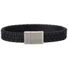 Son of Noa - Herrenarmband aus schwarzem geflochtenem Leder