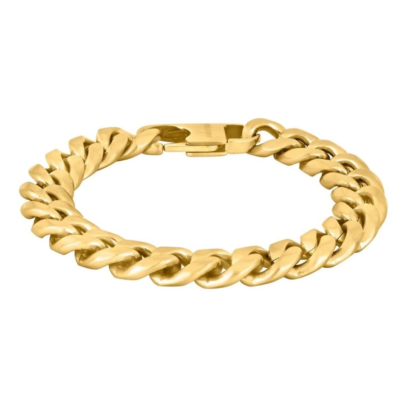 SON OF NOA - Herrenarmband aus mattem Stahl mit IP Gold 21cm**