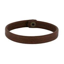 Son of Noa - Herrenarmband aus braunem glattem Kalbsleder mit Knopf**