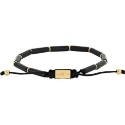 Son of Noa - Herrenarmband aus schwarzem Onyx, vergoldet