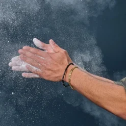 Son of Noa - Herrenarmband aus schwarzem Onyx, vergoldet