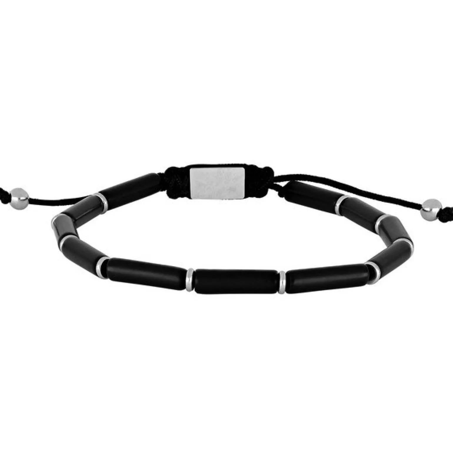 Son of Noa - Schwarzer Onyx Herrenarmband in Silber