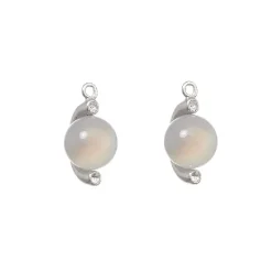 Spinning Jewelry Grey Water Penda Anhänger in silber mit Chalcedon **