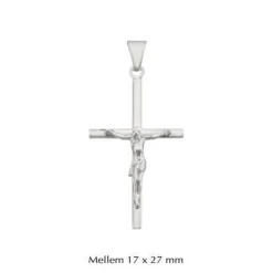 Stolpe Kreuzanhänger mit Jesus in Silber - mittel 17x27