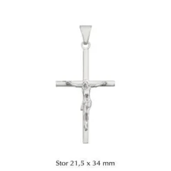 Stolpe Kreuz-Anhänger mit Jesus in Silber - Groß 21,5x34