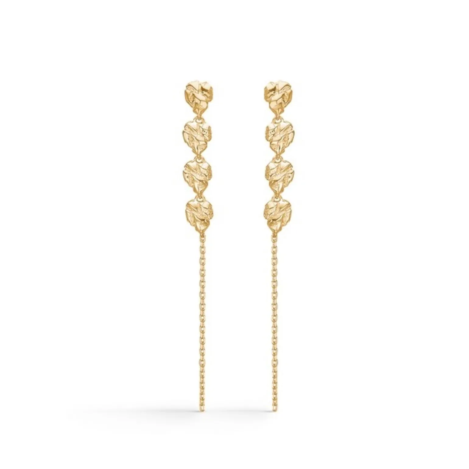 Studio Z - Element Kettenohrringe in vergoldete silber