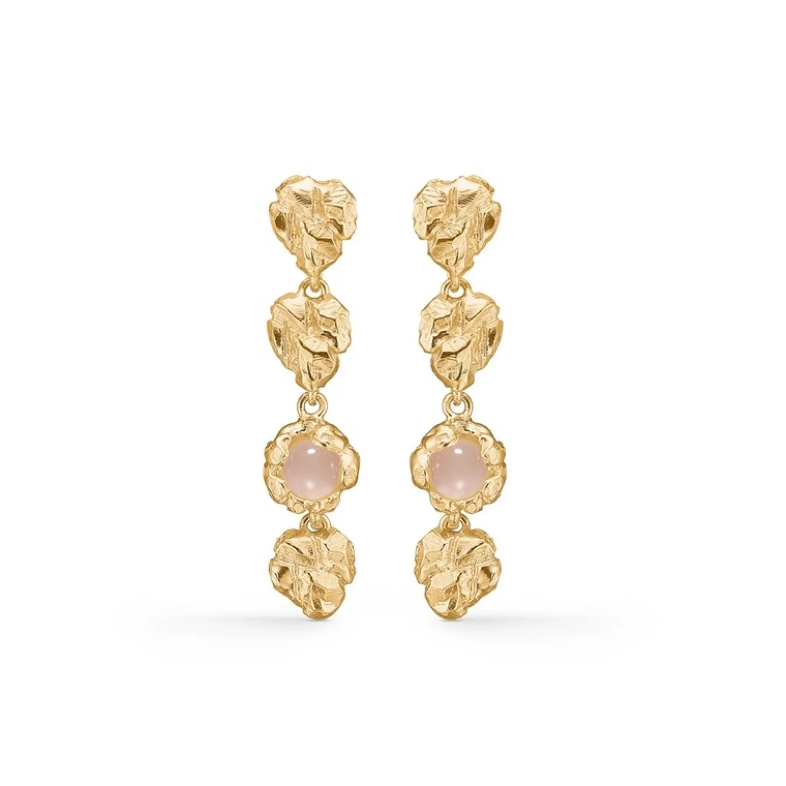 Studio Z - Element-Ohrringe in vergoldete silber m. rosa zirkonia