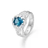 Studio Z - Forest ring in silber w. blau zirkonia