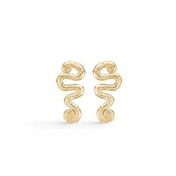 Studio Z - Kleine Wave Ohrringe in vergoldete silber