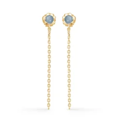 Studio Z - Magma-Ohrringe in vergoldete silber m. blau zirkonia