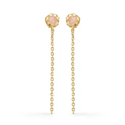 Studio Z - Magma-Ohrringe in vergoldete silber m. rosa zirkonia