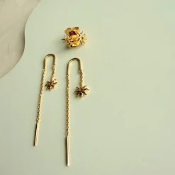 Studio Z - Ocean Aura Kettenohrringe in vergoldete silber