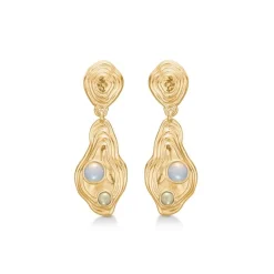 Studio Z - Shell ohrringe aus vergoldete silber mit Zirkonium