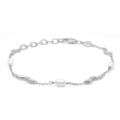 Studio Z - Tangled armband in Silber mit Perlen