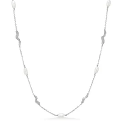 Studio Z - Tangled halskette in Silber mit Perlen