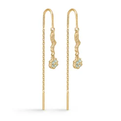 Studio Z - Tangled ohrketten in vergoldete silber w. grün zirkonia