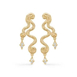 Studio Z - Wave Ohrringe in vergoldete silber m. zirkonia