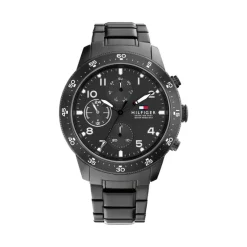 Tommy Hilfiger - Herrenuhr IP-Stahl mit schwarzem Zifferblatt
