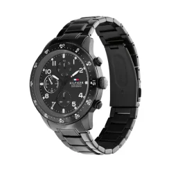 Tommy Hilfiger - Herrenuhr IP-Stahl mit schwarzem Zifferblatt
