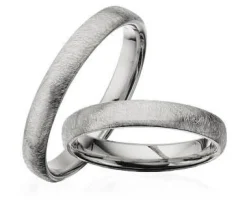 Trauringe aus mattem Silber - 3,5 mm breit. Mit oder ohne Brillant