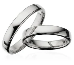 Trauringe in Silber - 4,0 mm breit - mit oder ohne Brillant