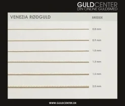 Venezia 8 kt Gold Halskette. Verschiedene Größen und Längen