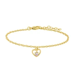 vergoldete Noa Kids - Kinderarmband mit Herz-Anhänger in silber