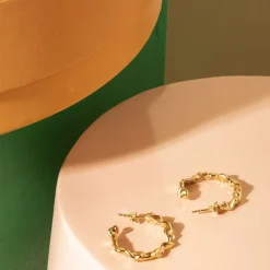 Vincent - Schamanen Hoops in vergoldete silber - large