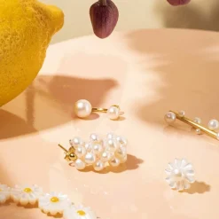 Vincent - Shapeshifter Ohrringe in vergoldete silber mit Perlen