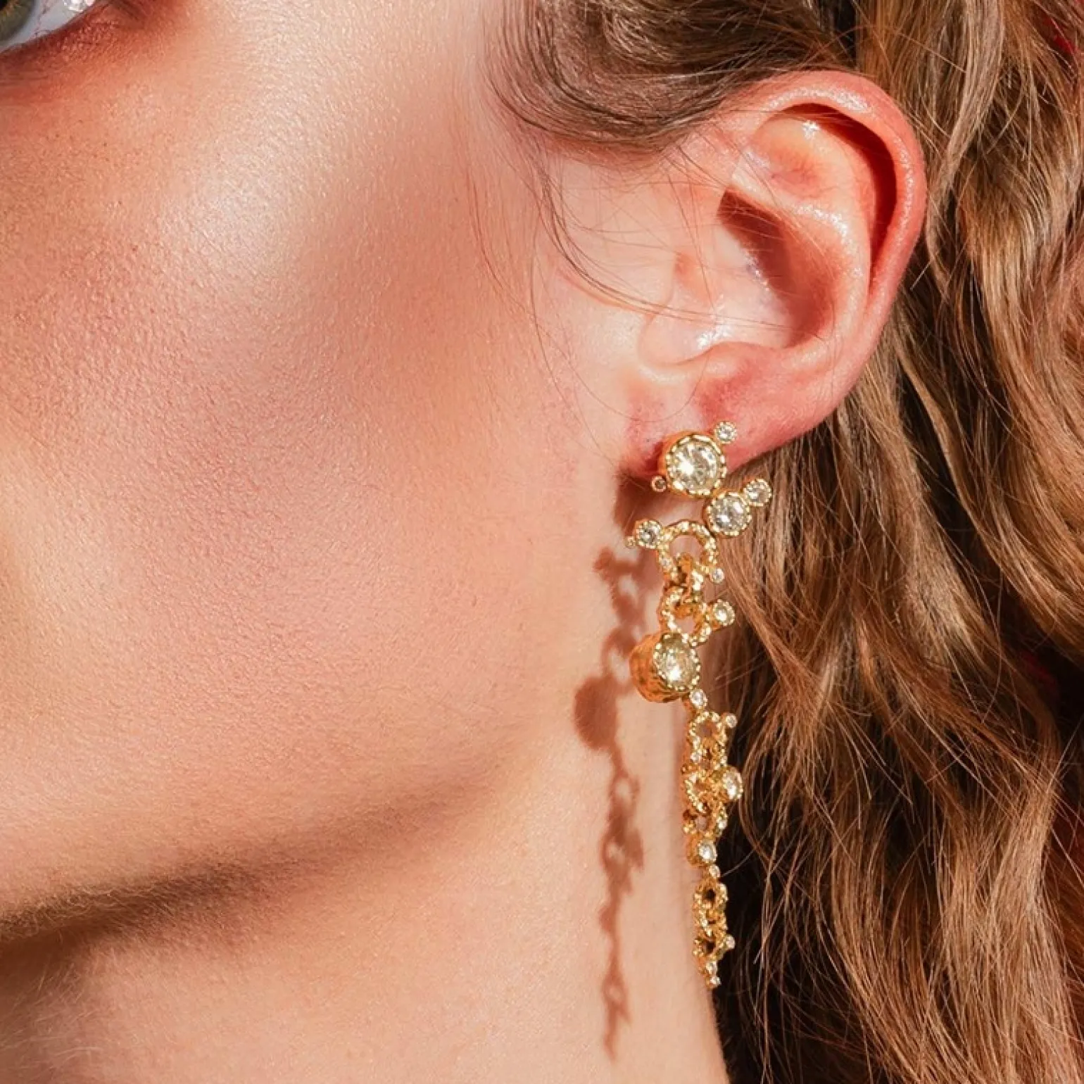 Vincent - Twinkle Chain Ohrringe in vergoldete silber