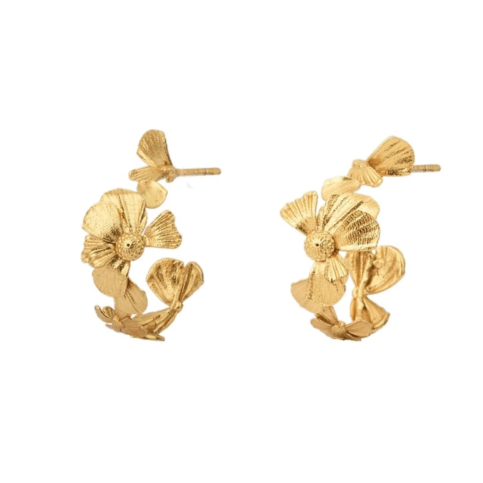 Vincent - Wildflower Hoops in vergoldete silber