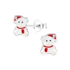 Weihnachtsohrringe - Teddybär mit Weihnachtsmütze